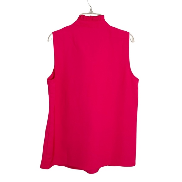 J.‎ Crew Barbie Pink Sleeveless Ruffled Neckline Blouse Size 4 Dressy Feminine - Picture 3 of 9